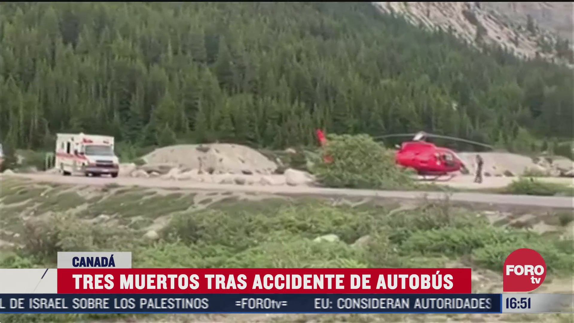 FOTO: 19 de julio 2020, mueren tres personas tras accidente de autobus turistico en canada