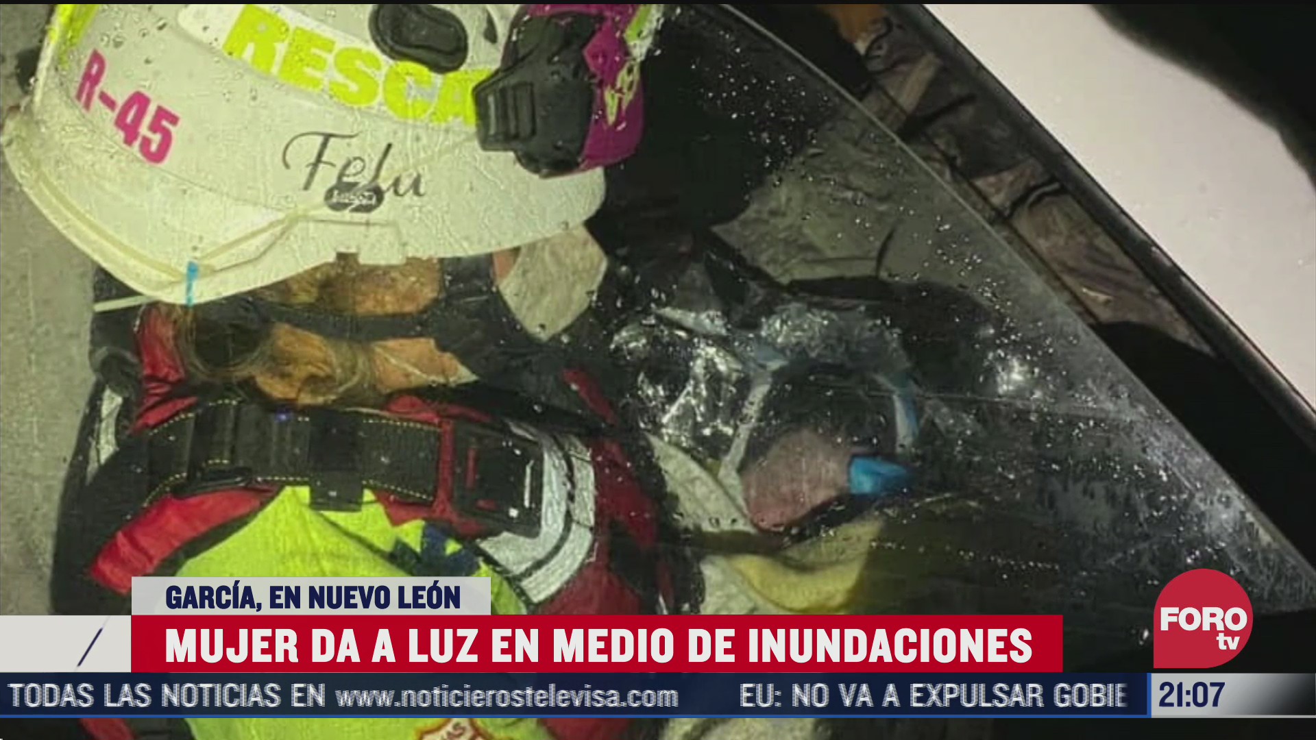 Una mujer da a luz en medio de las inundaciones por Hanna en Nuevo León