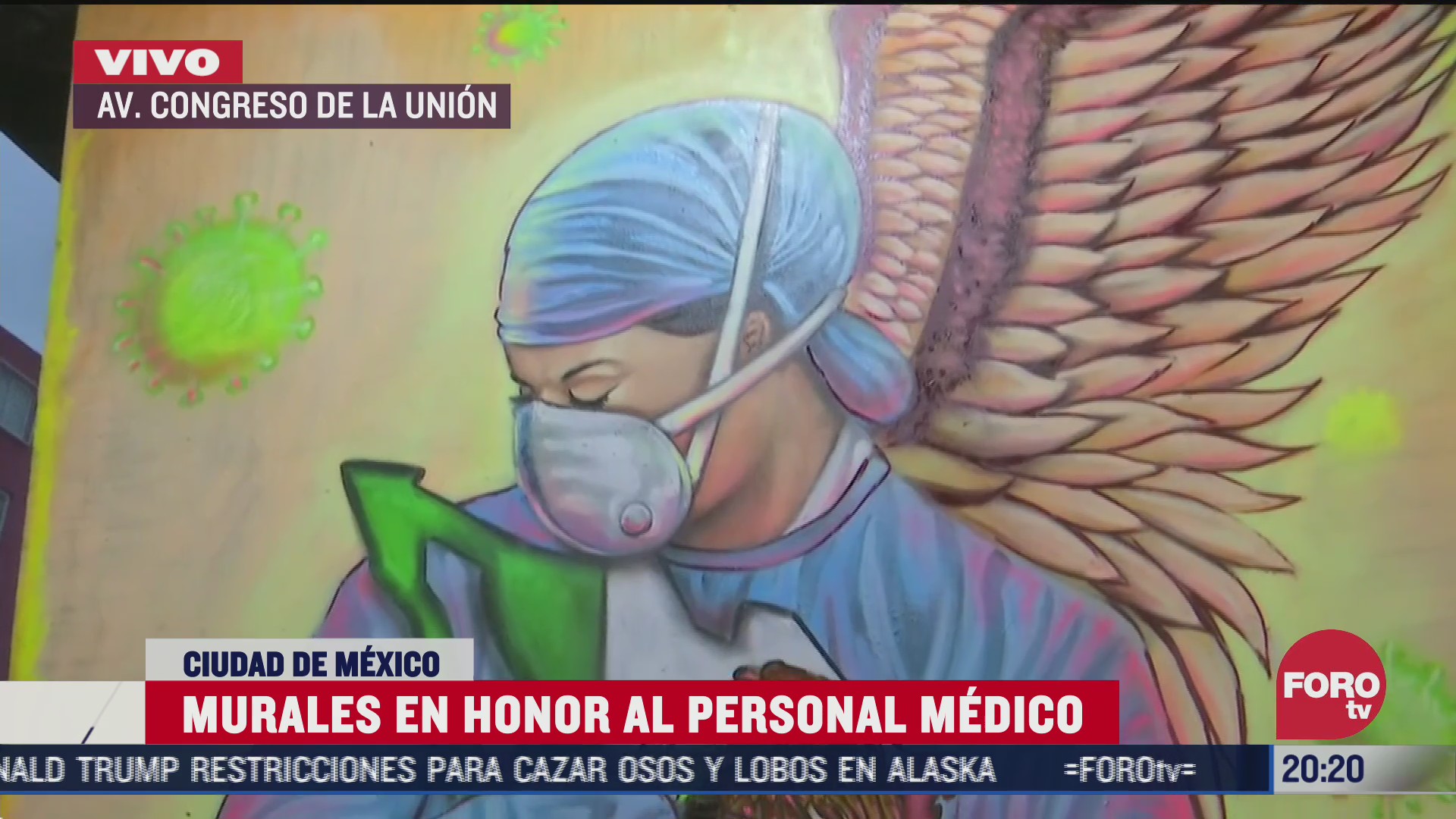 FOTO: 7 de julio 2020, murales en honor al personal medico en cdmx