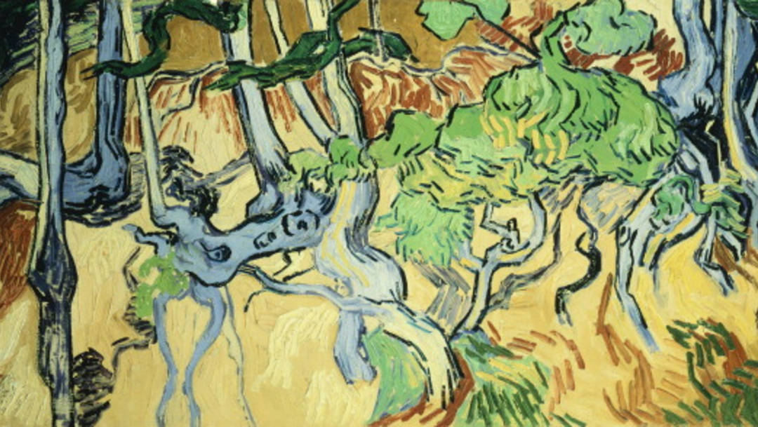 La última pintura del artista holandés Vincent van Gogh, llamada "Tree Roots"