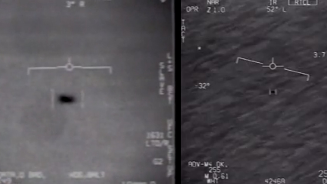 Imágenes revelados por la Marina de EEUU que muestran dos ovnis
