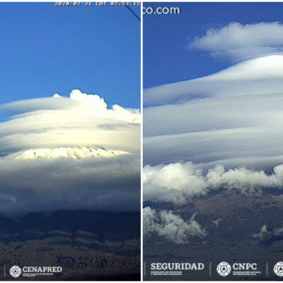 ¿A qué se deben las extrañas nubes con forma de ovni en el Popocatépetl?