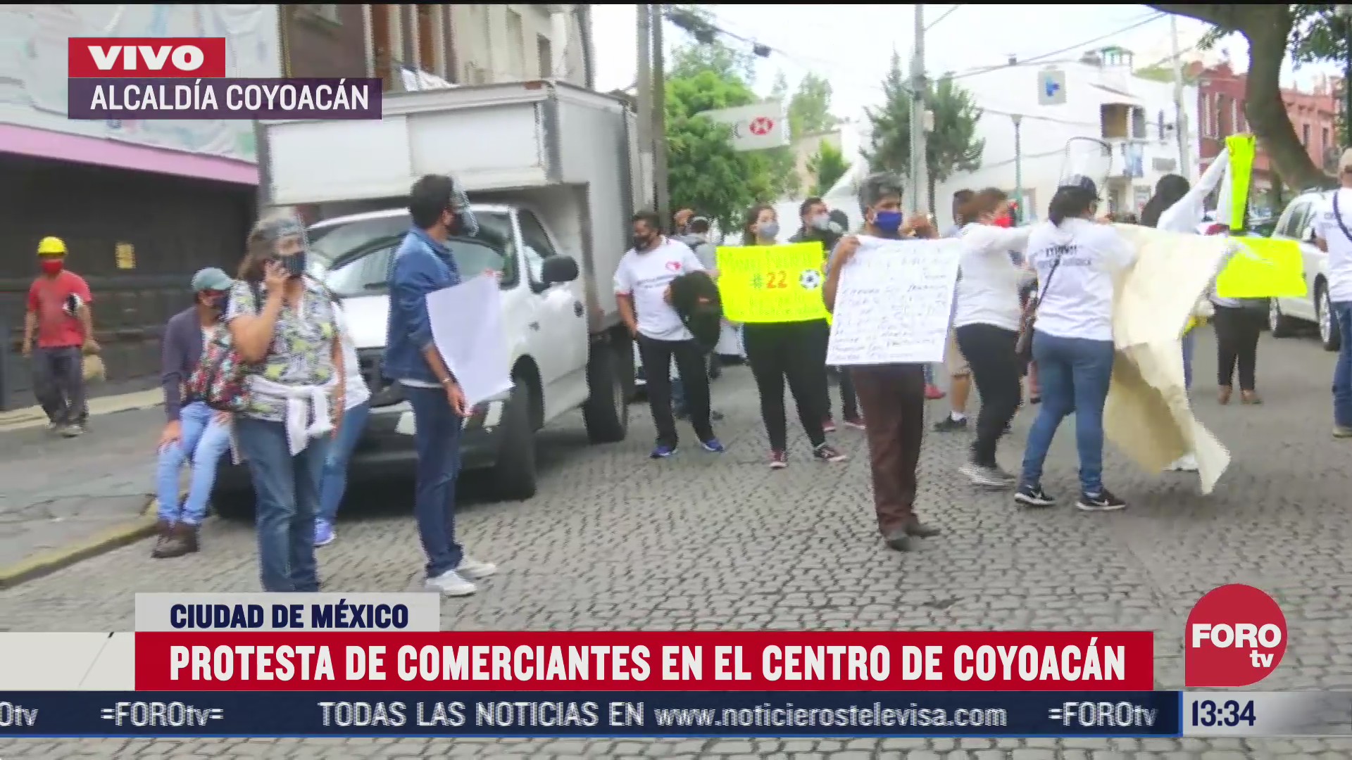 protestan comerciantes en el centro de coyoacan