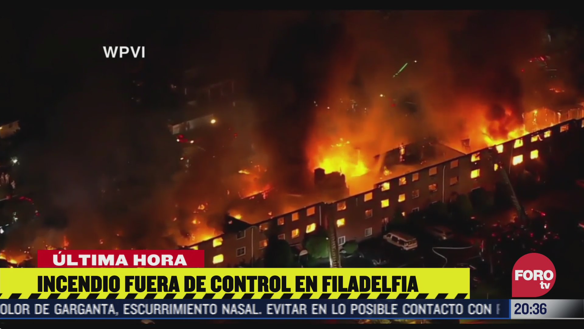 incendio en edificio de Filadelfia EEUU