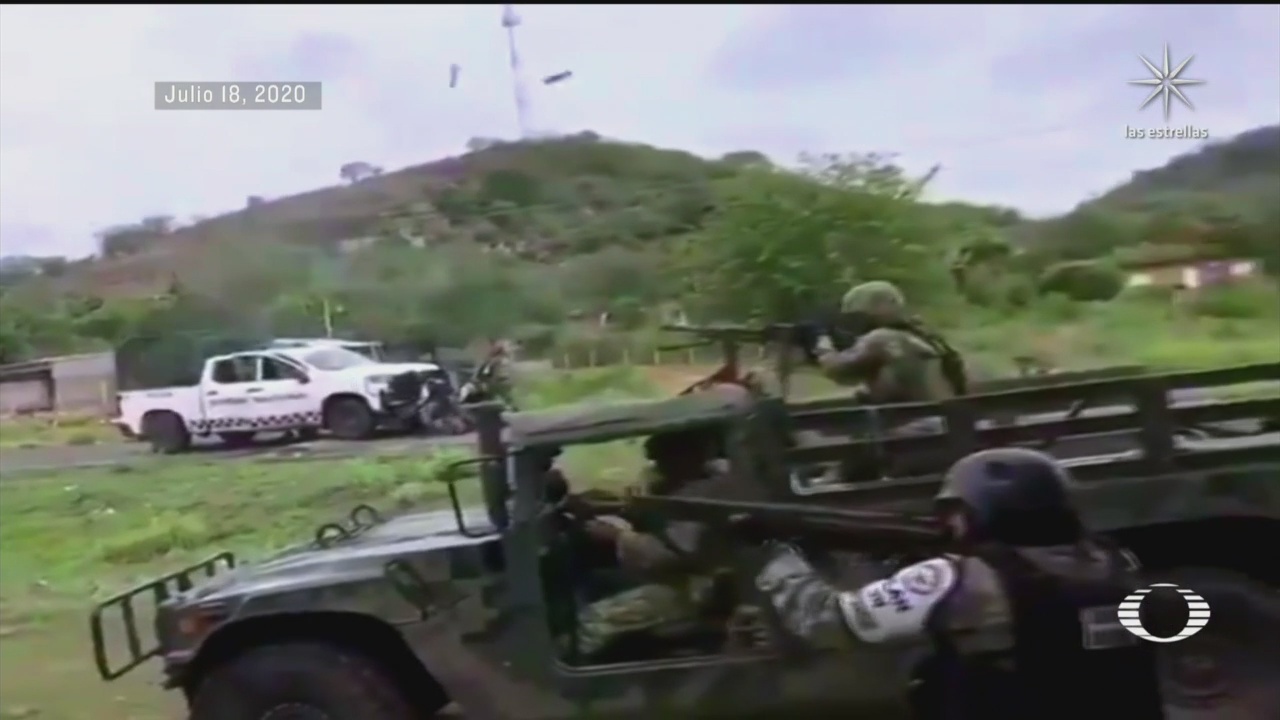 enfrentamientos de Guardia nacional y ejercito mexicano contra grupos delictivos en Tierra Caliente de Michoacán