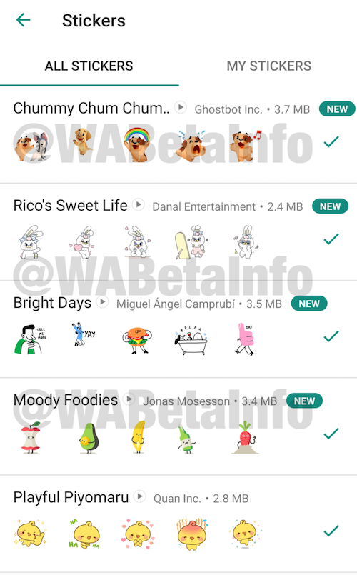 Nuevos packs de stickers animados llegan a WhatsApp