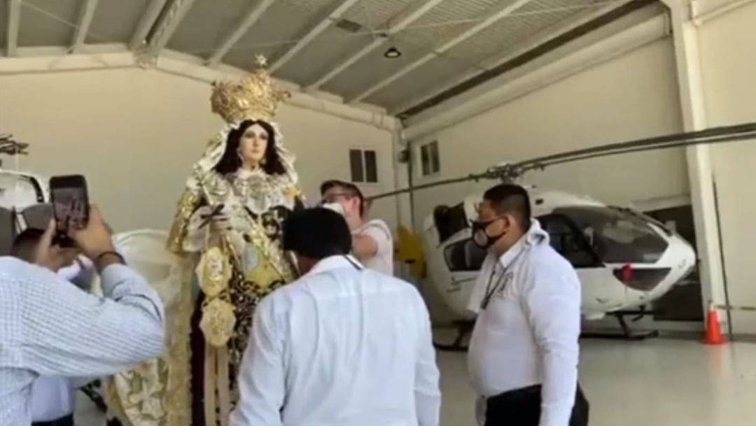 Por COVID-19, Virgen del Carmen sobrevuela Campeche para bendecir a fieles