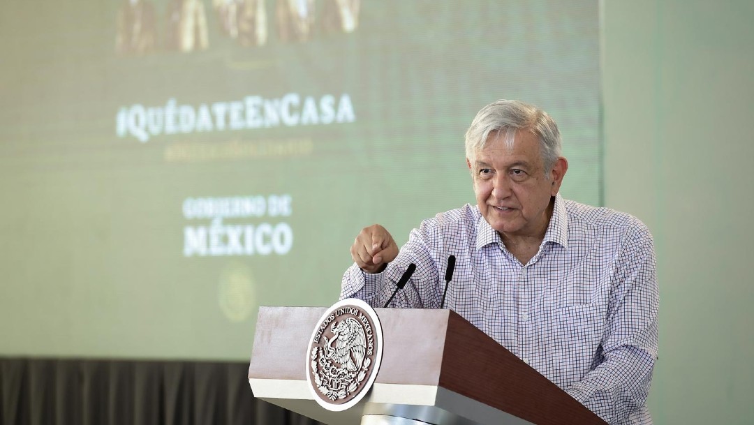 El presidente Andrés Manuel López Obrador en conferencia de prensa desde Tamaulipas