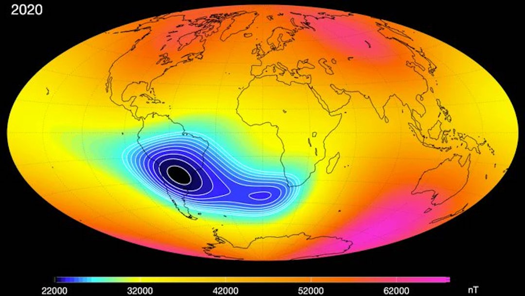 Anomalía Atlántico Sur Campo Magnético Tierra