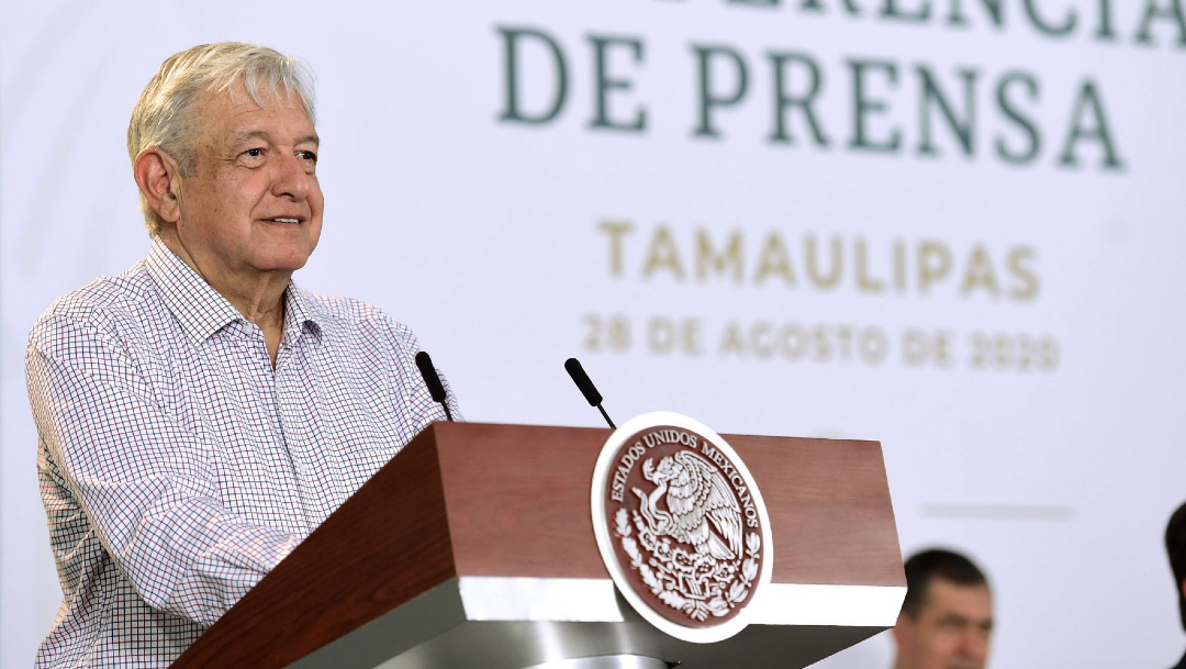 El presidente Andrés Manuel López Obrador en conferencia de prensa desde Tamaulipas