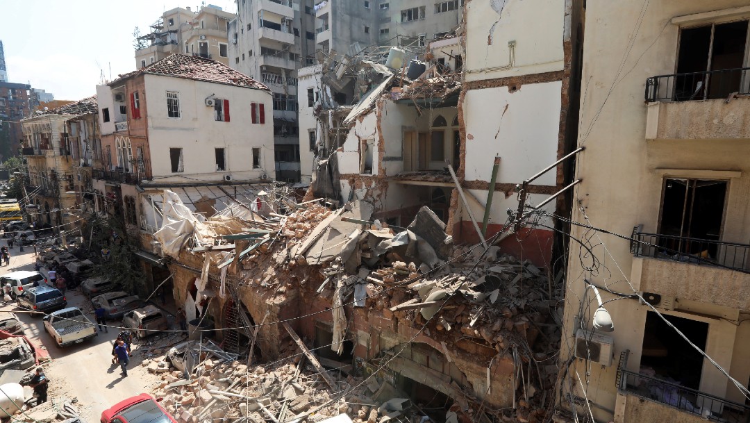 Escombros en Beirut, tras explosión