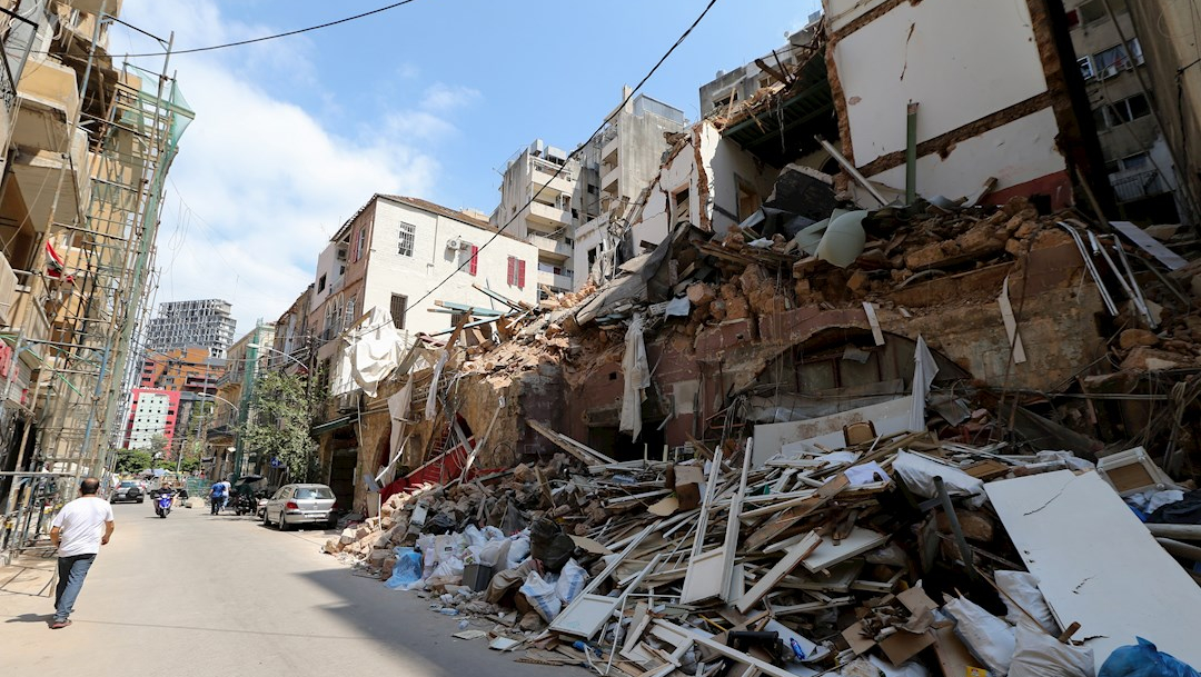 Edificios dañados por las explosiones que afectaron el puerto de Beirut, en Líbano