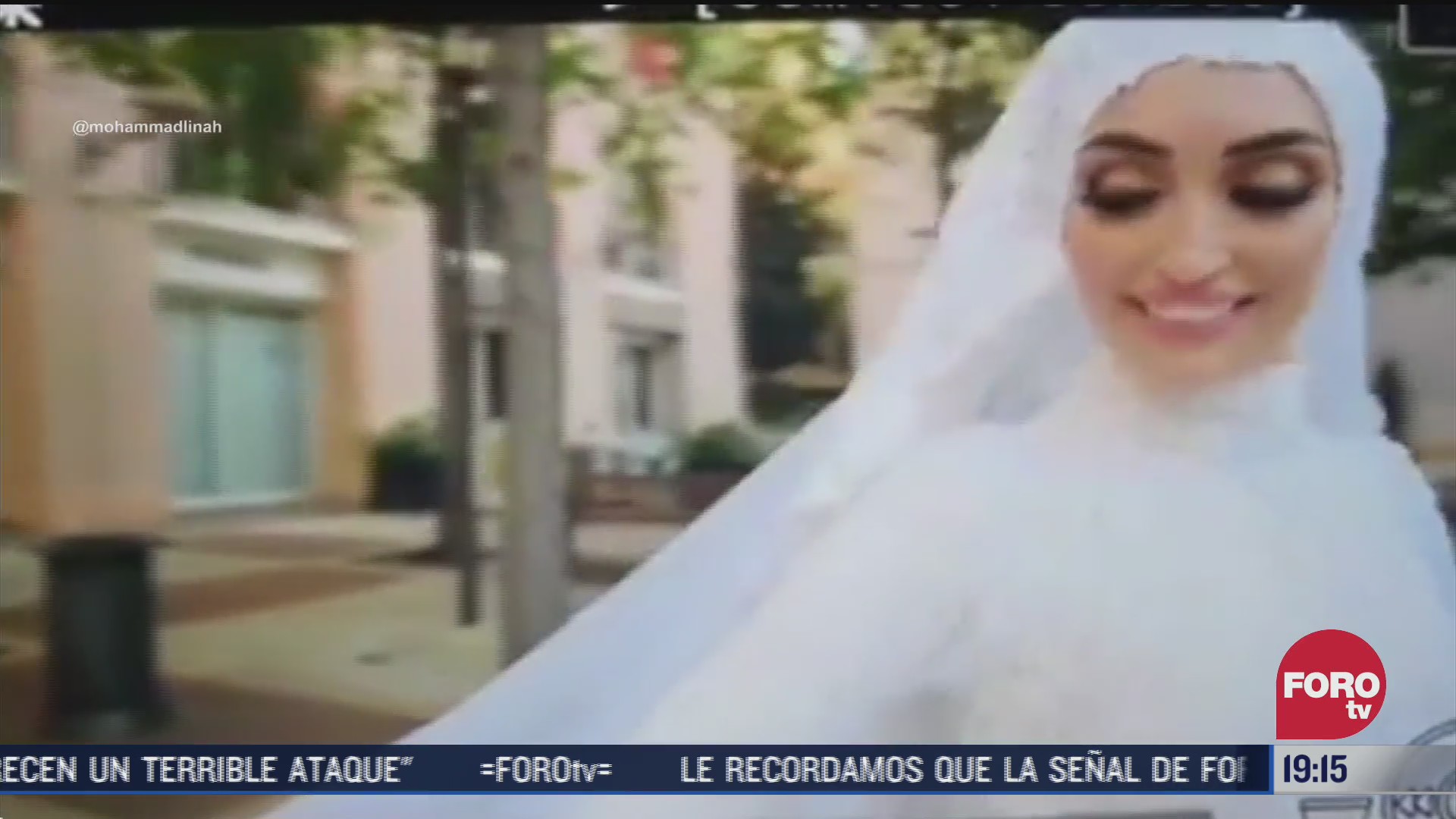 Explosión en Beirut sorprende a novia en sesión de fotos
