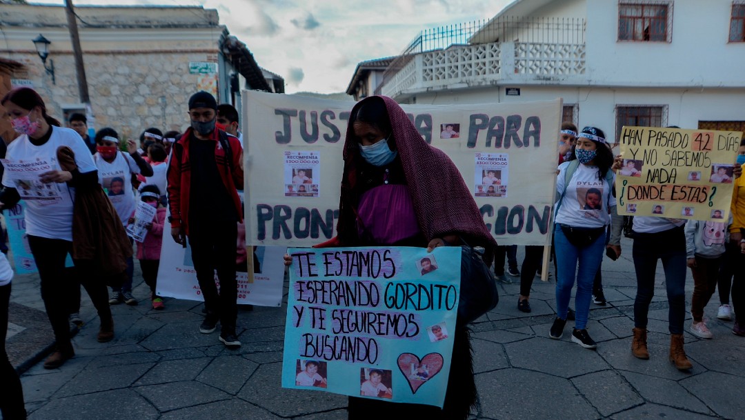 Familiares del bebé Dylan marchan en San Cristóbal, Chiapas; exigen su localización