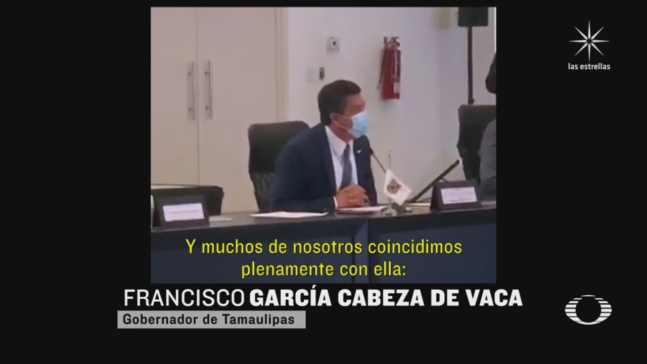 El gobernador de Tamaulipas, Francisco Javier García Cabeza de Vaca, reclamó a la secretaria de Gobernación, Olga Sánchez Cordero