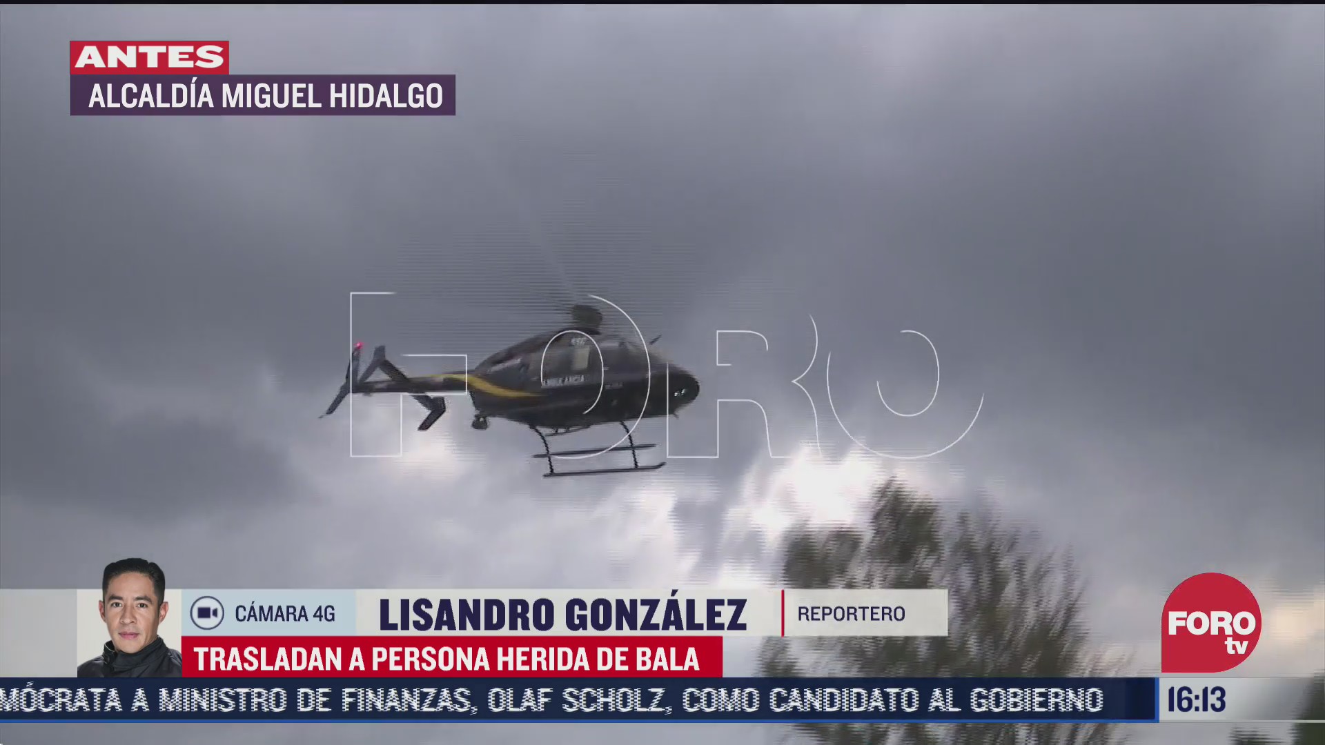helicoptero condor traslada a hombre herido de bala en cdmx