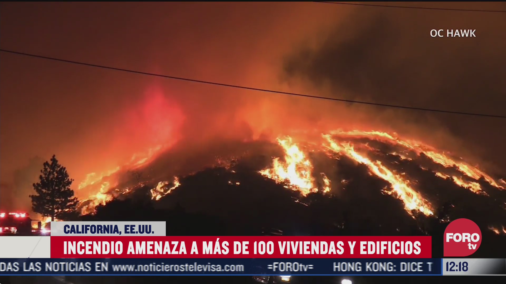 incendio amenaza a mas de 100 viviendas y edificios en eeuu
