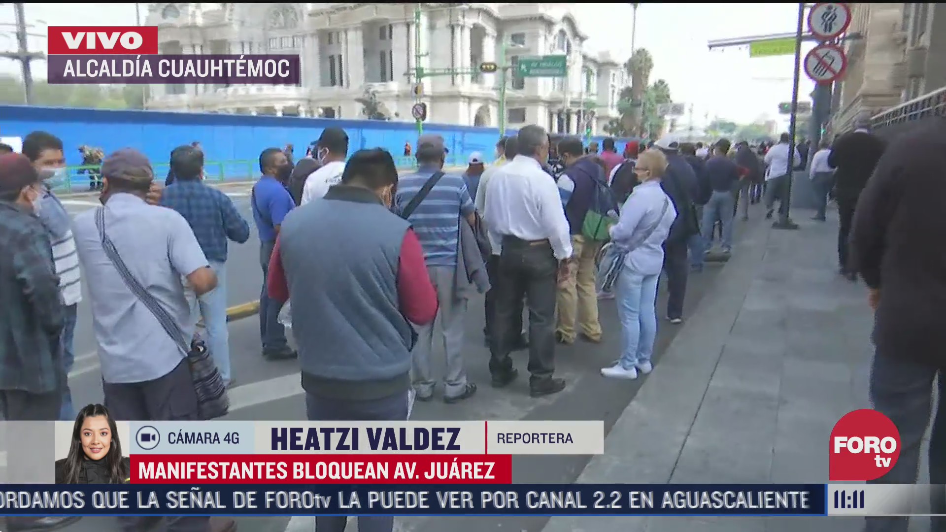 manifestantes bloquean avenida juarez en la cdmx