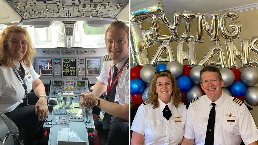 Pareja de pilotos se jubila tras volar 30 años juntos