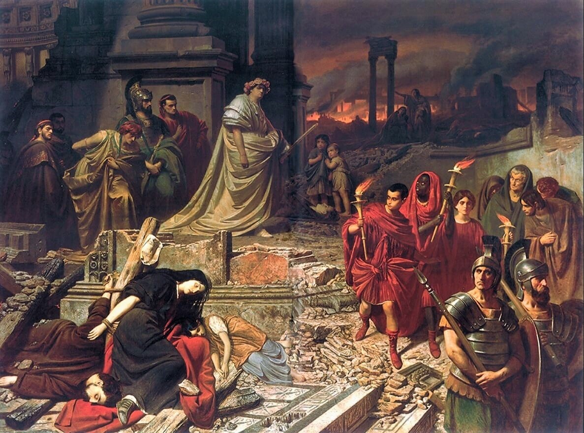 muerte, Nerón, incendio, Roma
