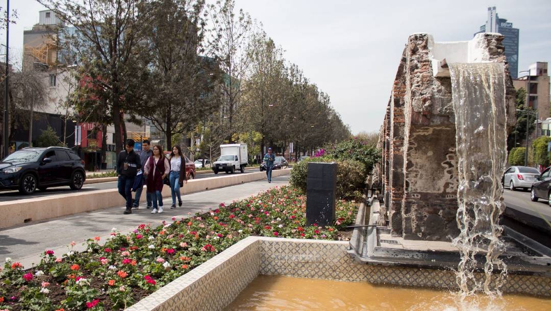 La Secretaría de Obras y Servicios de la CDMX lleva a cabo obras en la Avenida Chapultepec para hacerla más amigable al peatón
