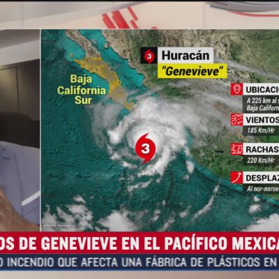 Olas superiores a 5 metros en Baja California Sur por huracán ‘Genevieve’