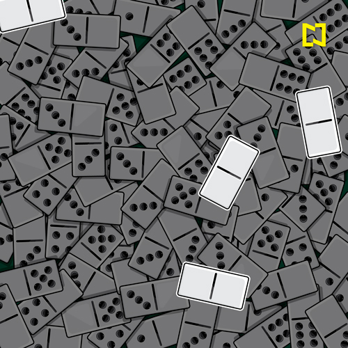 Respuesta: Encuentra las mulas de cero entre las fichas de dominó, ilustración