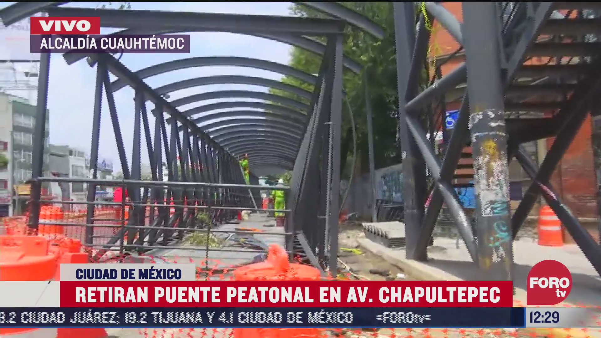 retiran puente peatonal en avenida chapultepec
