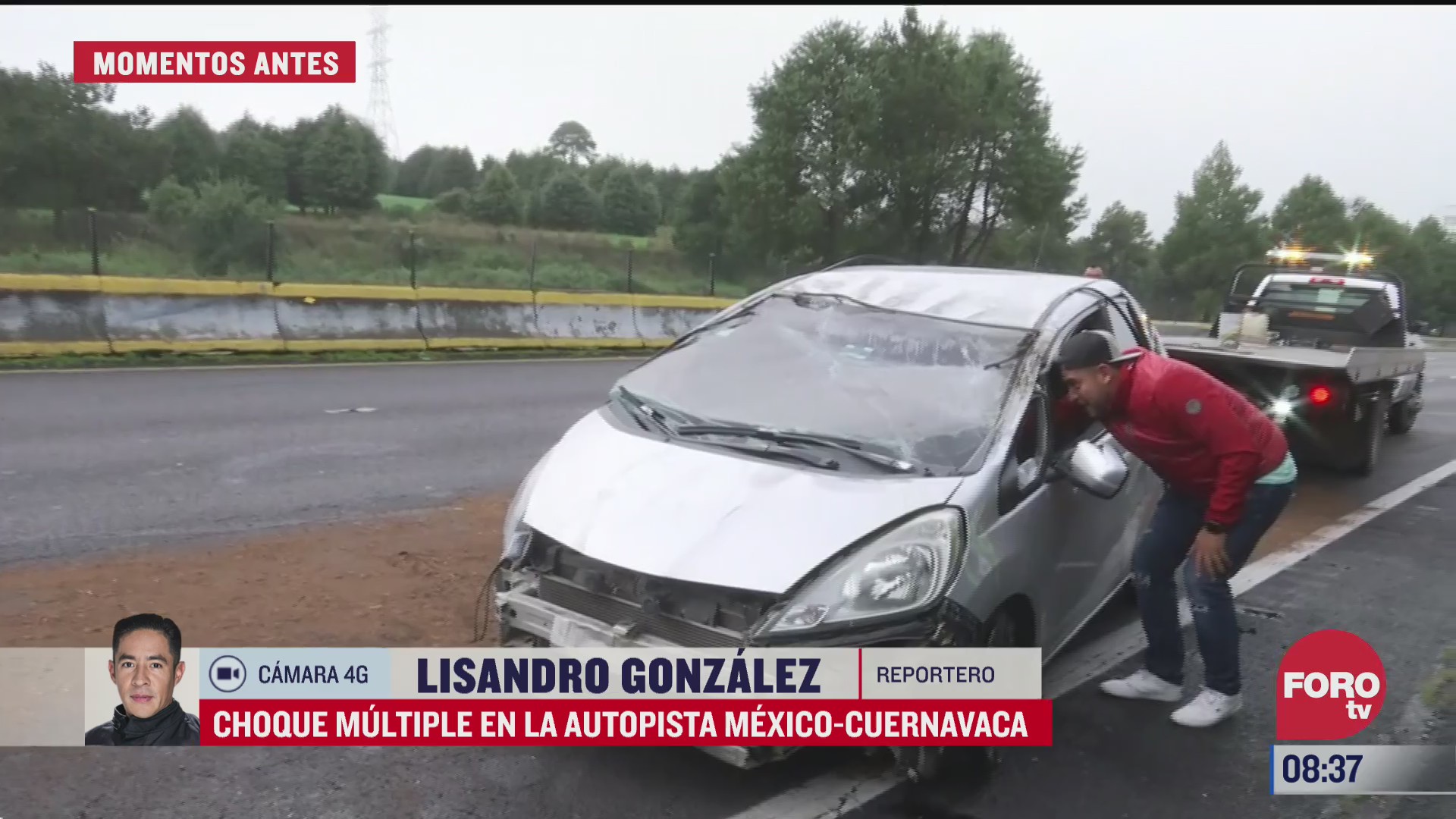 se registra choque multiple en la autopista mexico cuernavaca