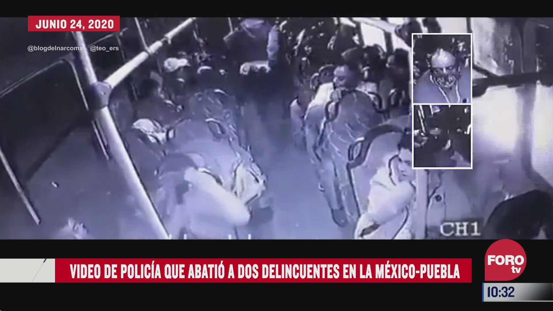 video de policia que abatio a dos delincuentes en la mexico puebla