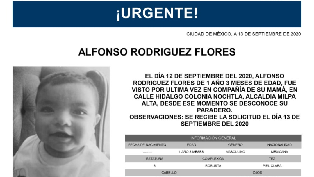 Activan Alerta Amber para localizar a Alfonso Rodríguez Flores