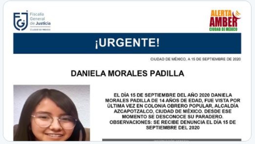 Alerta Amber Daniela Morales Padilla