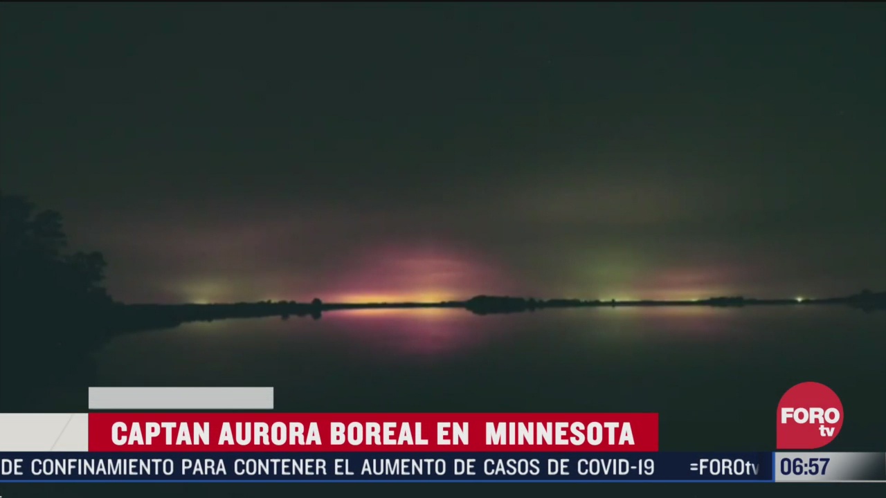 captan en video aurora boreal en minnesota estados unidos