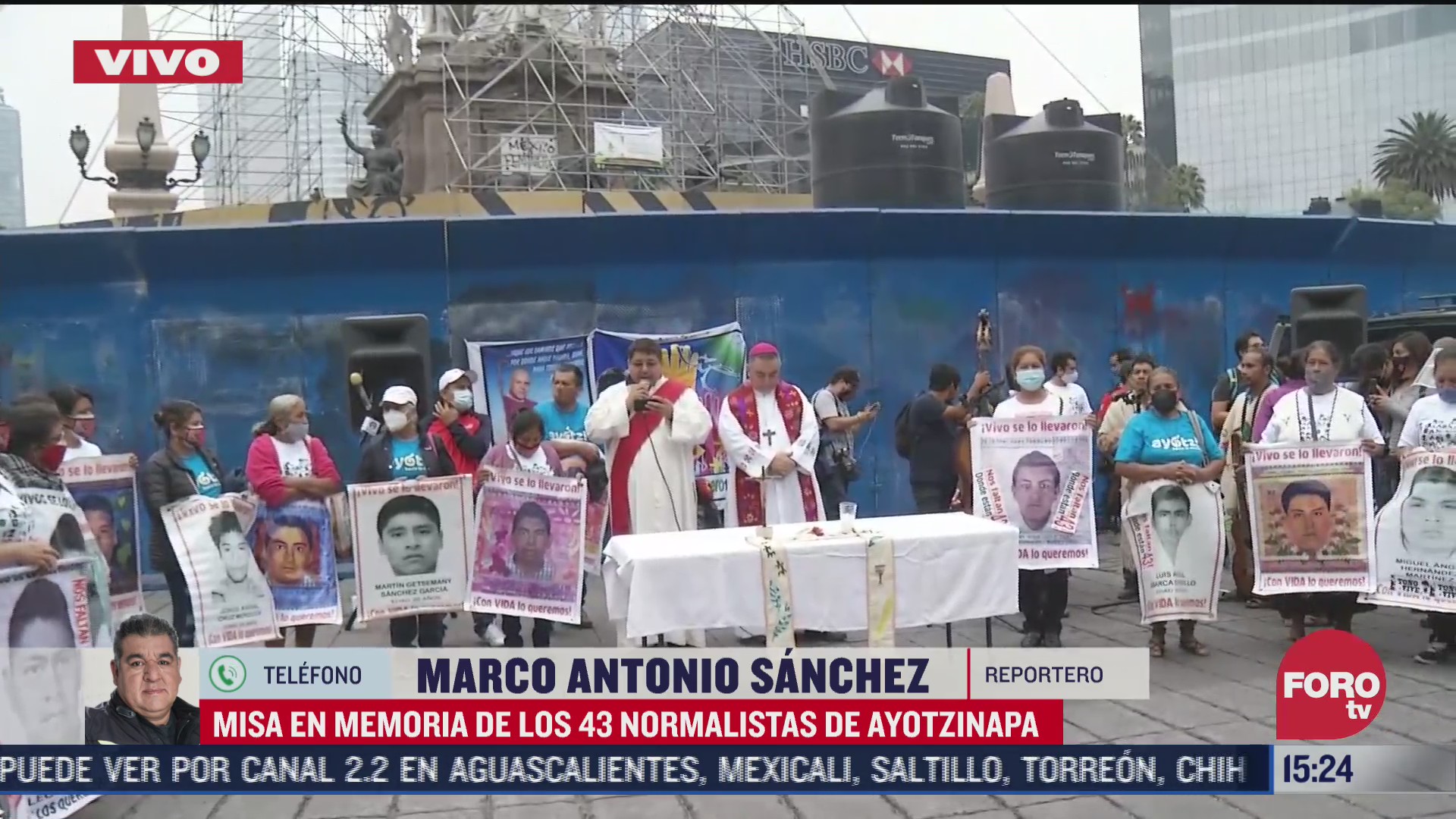 celebran misa en memoria de los 43 de ayotzinapa
