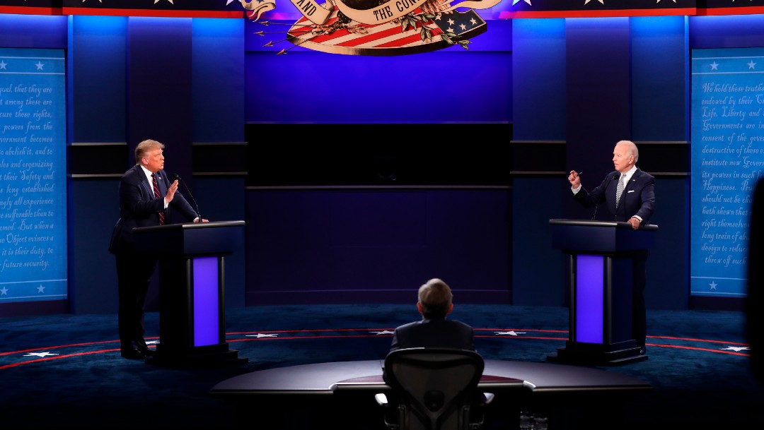 Donald Trump y Joe Biden en debate, con Chris Wallace