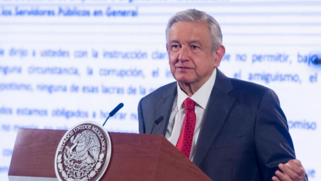 El presidente López Obrador en conferencia matutina