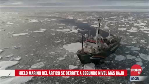 hielo marino del artico se derrite a segundo nivel mas bajo