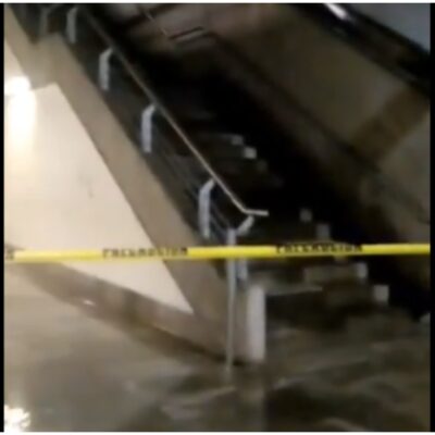 Video: Escaleras del Metro Zapata se transforman en cascadas tras fuertes lluvias