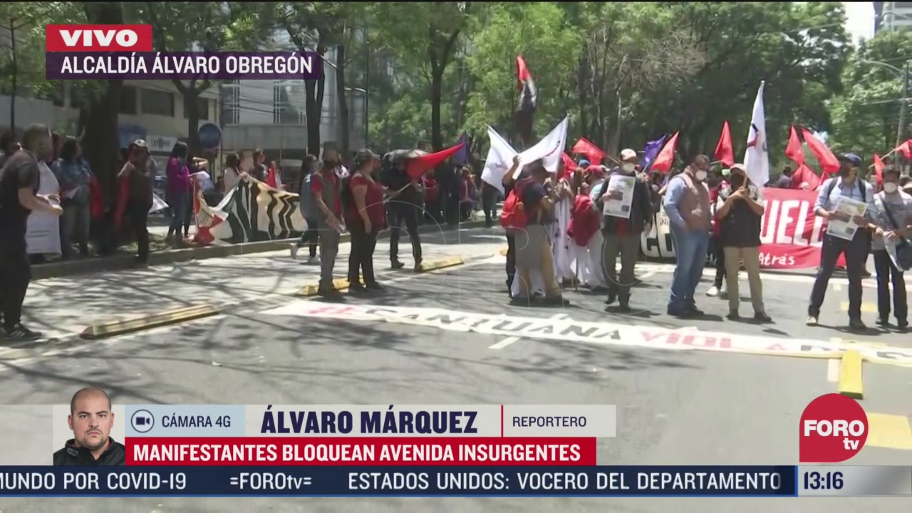 manifestantes bloquean avenida insurgentes en cdmx