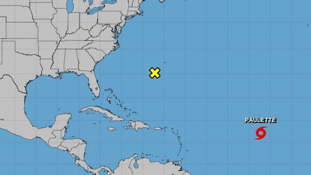 Mapa de la tormenta tropical Paulette