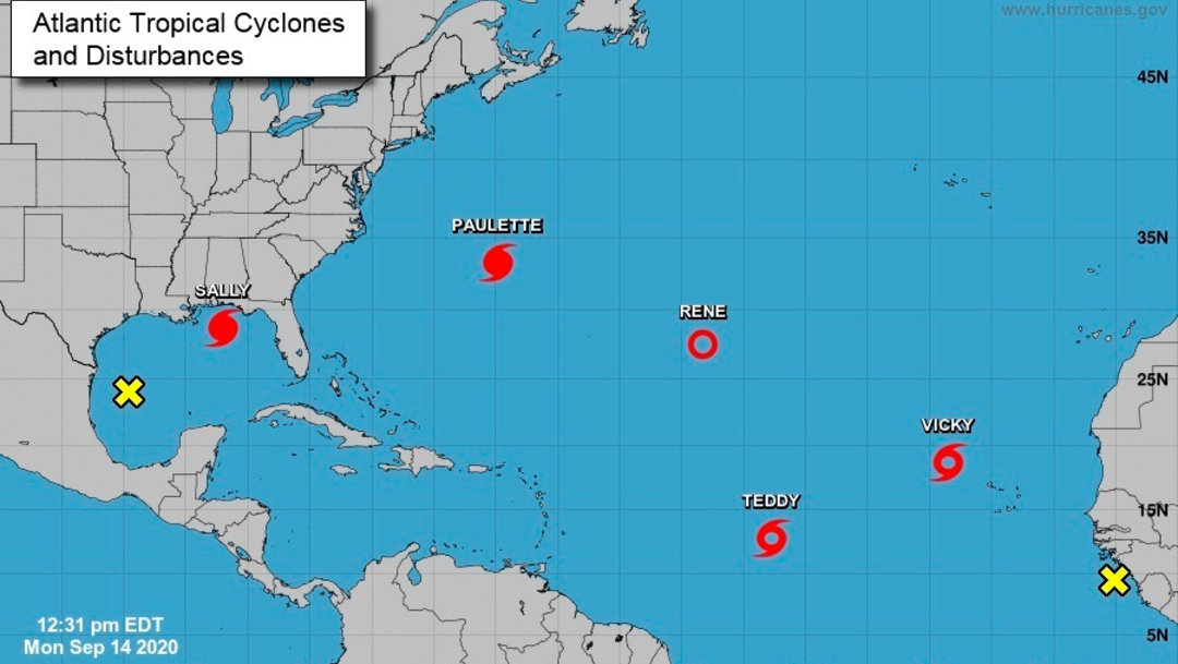 Mapa donde se encuentra la localización de los huracanes