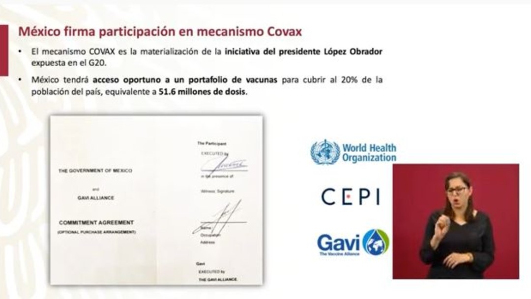 México firma mecanismo para vacuna COVID-19