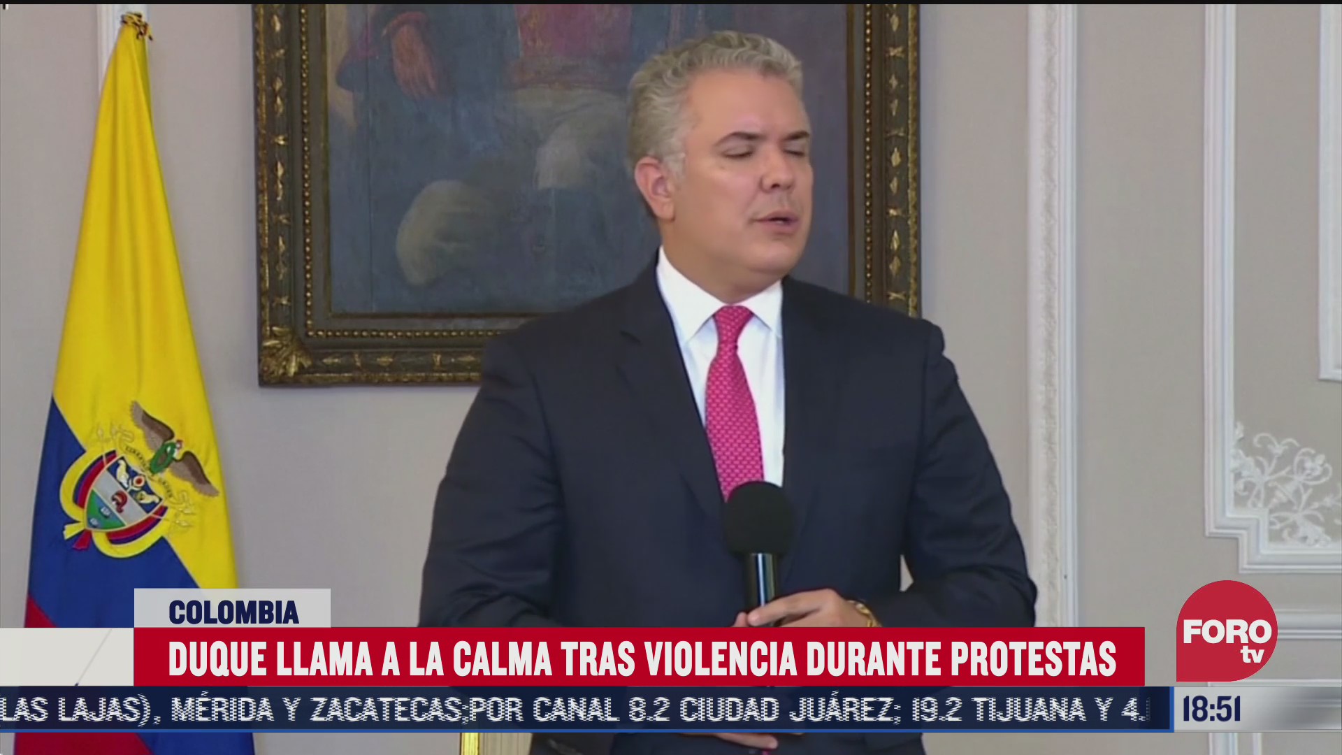 presidente de colombia llama a la calma tras violencia durante protestas