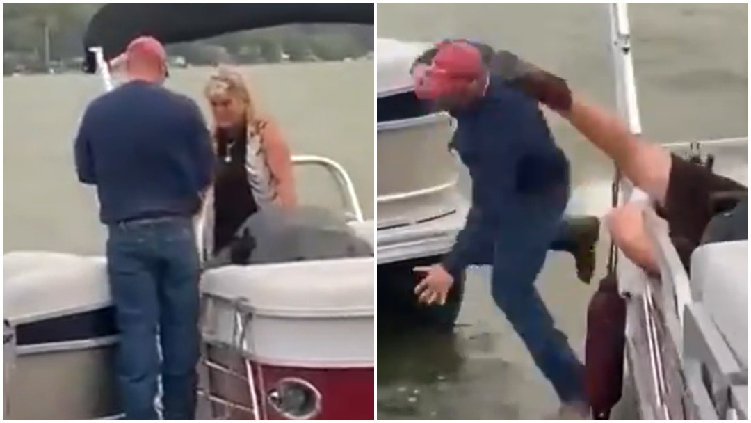 Propuesta de matrimonio en bote acaba con el novio en el agua y la mujer en piso