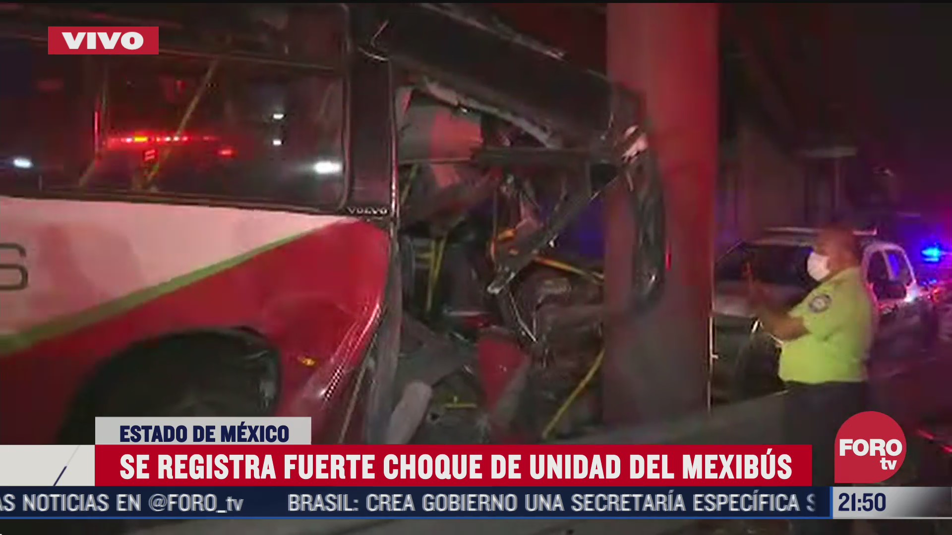 Choque de Mexibus hoy en la carretera México - Pachuca