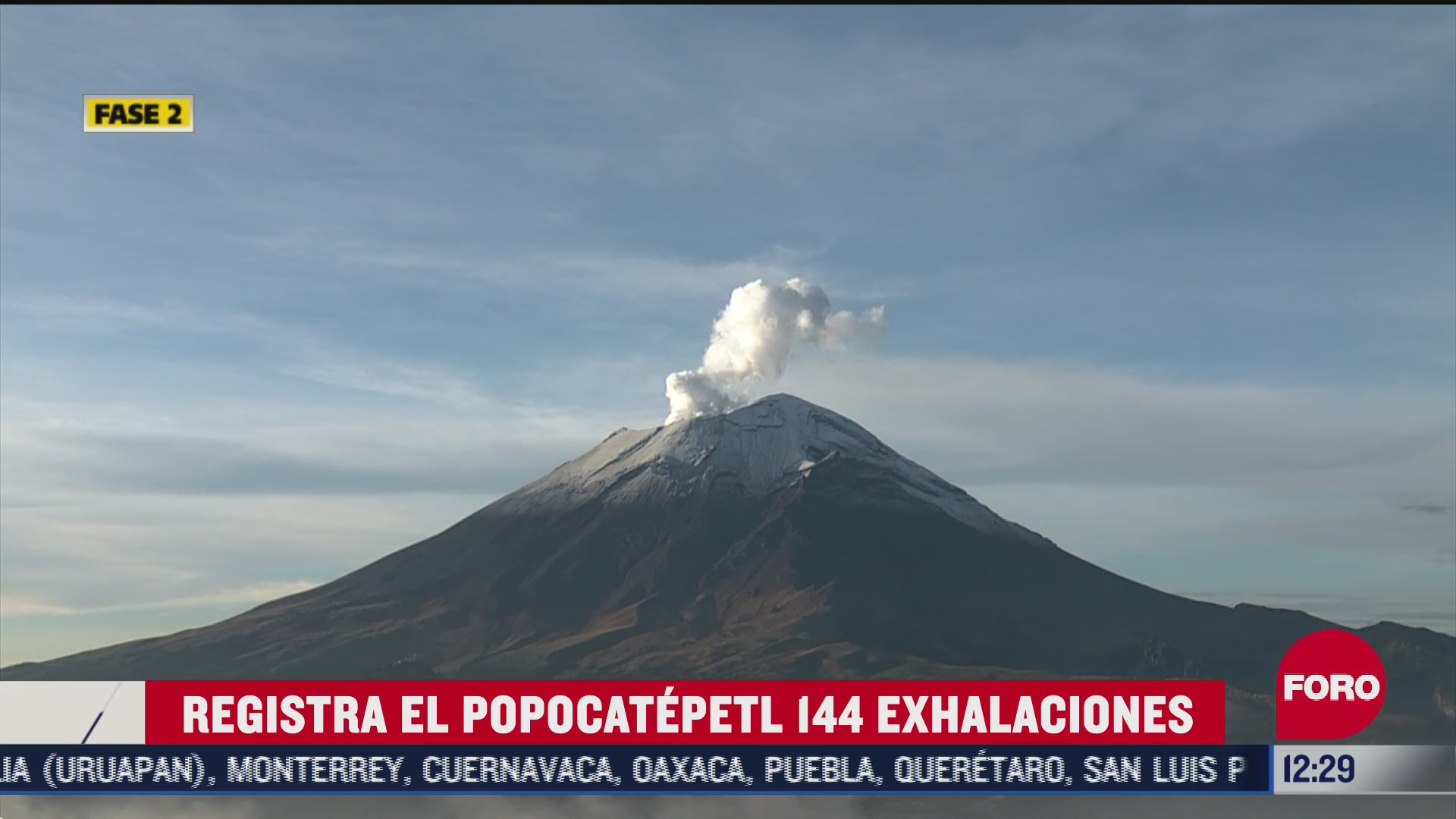 volcan popocatepetl se mantiene en amarillo fase