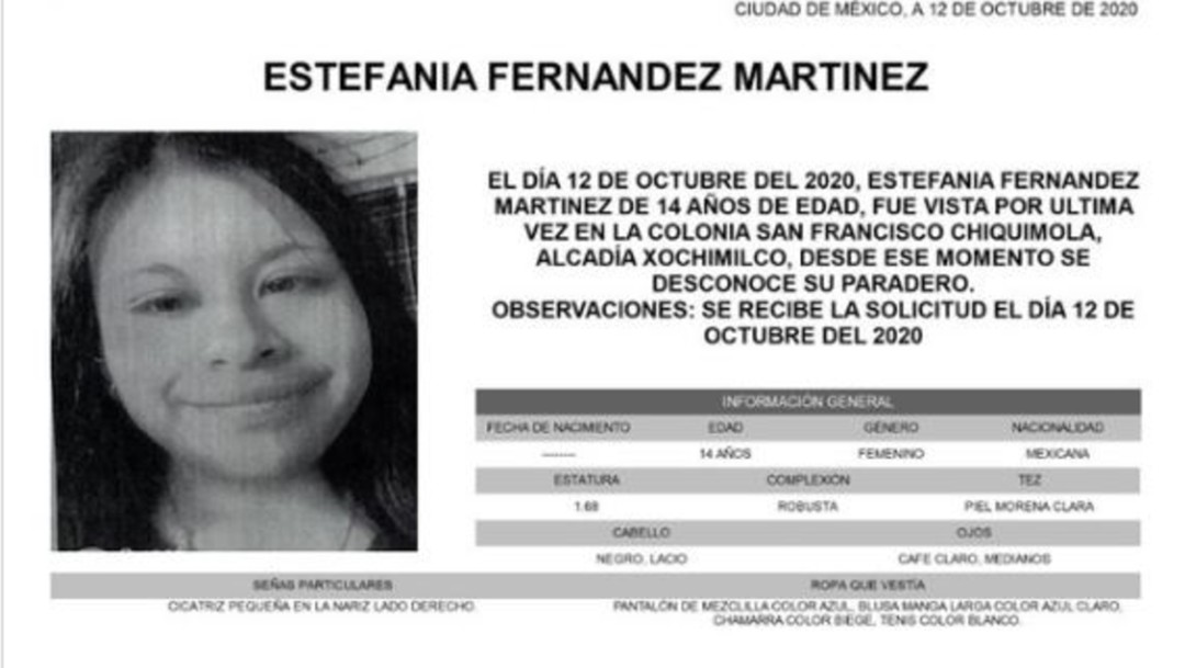 Alerta Amber Estefania Fernández Martínez
