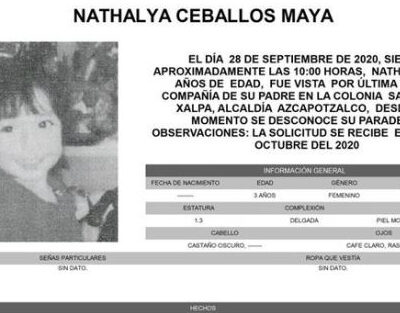 Activan Alerta Amber para localizar a Nathalya Ceballos Maya