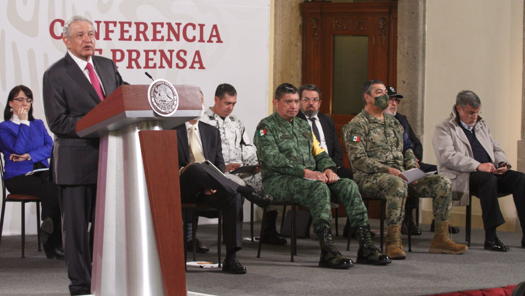 Andrés Manuel López Obrador, presidente de México, durante la conferencia matutina enfocada al tema de seguridad