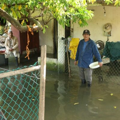 Casas continúan inundadas en Tabasco tras paso del huracán 'Delta'